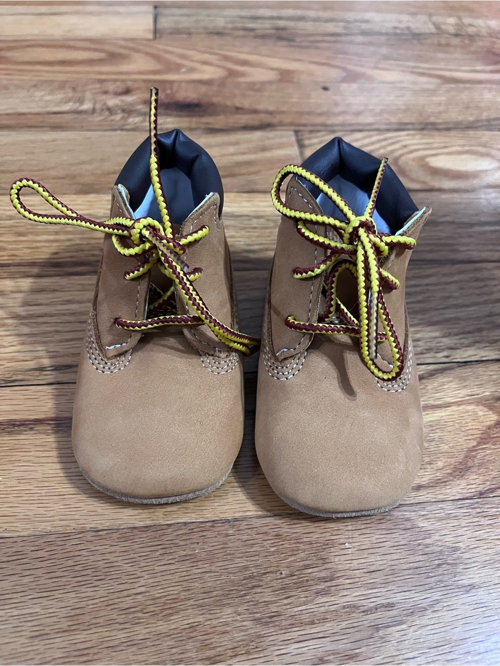 Timberland Kids Lace-Up Boots with Yellow & Brown Laces